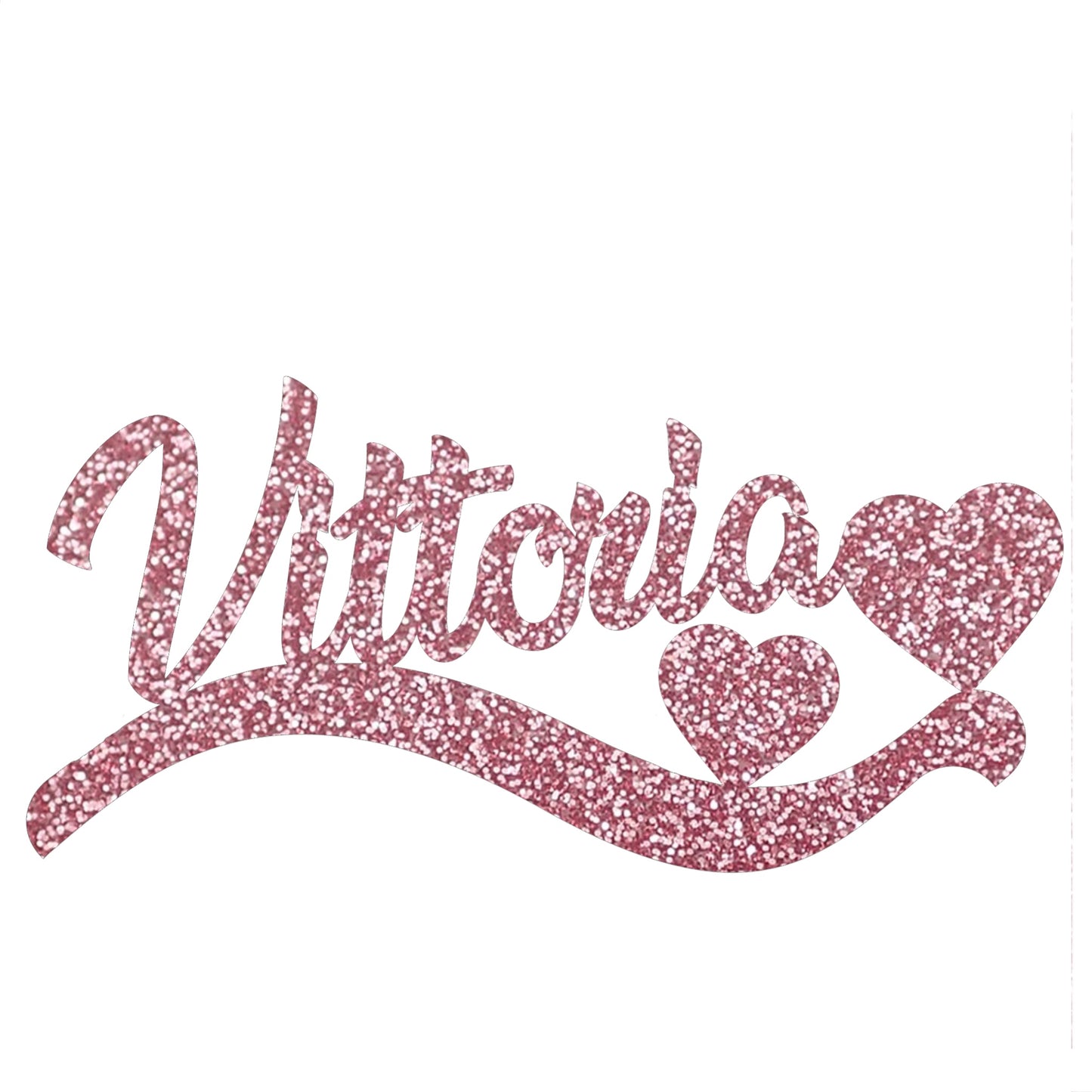 Nome polistirolo personalizzato con glitter rosa antico
