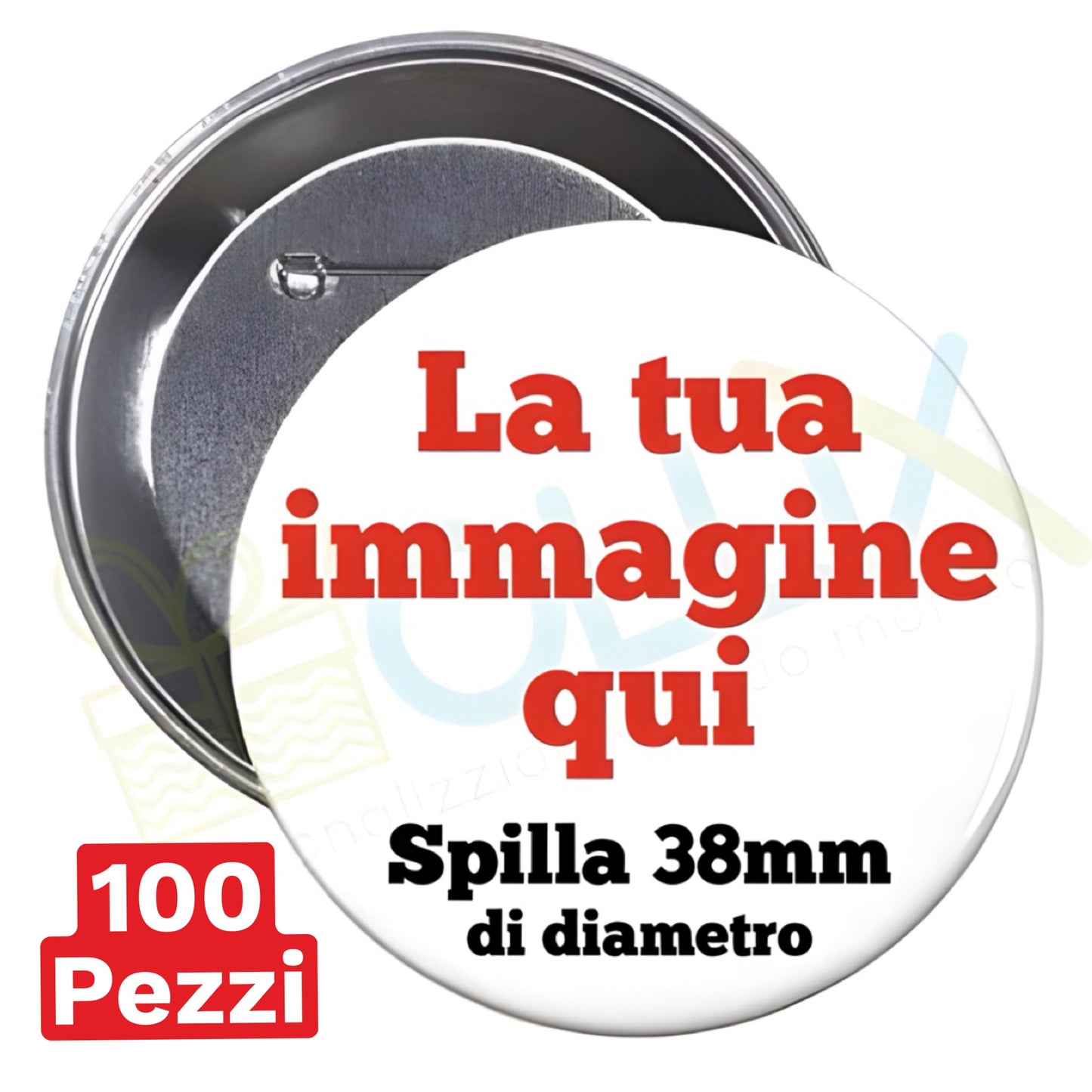 Spille spillette pins rotonde personalizzate con il vostro logo immagine testo diametro 38mm stampa su carta fotografica qualità HD