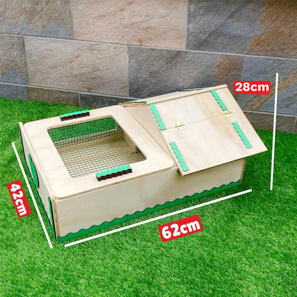 Casetta per tartarughe di terra, Terrario tartarughe terra, Casa, Giardino, Teca tartaruga, Recinto recinsione, Gabbia, Trasportino, Tartarugaio CM 62x42x28h