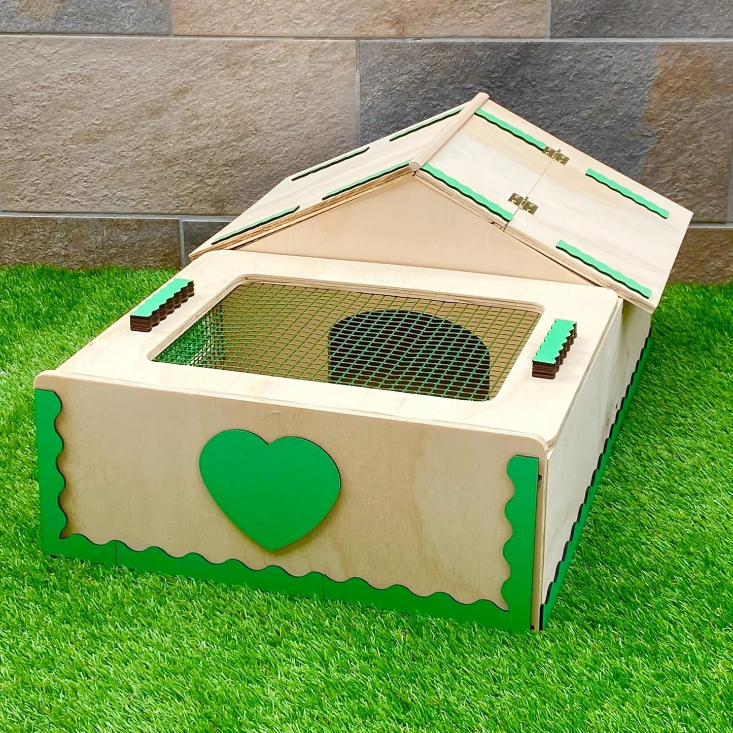 Casetta per tartarughe di terra, Terrario tartarughe terra, Casa, Giardino, Teca tartaruga, Recinto recinsione, Gabbia, Trasportino, Tartarugaio CM 62x42x28h