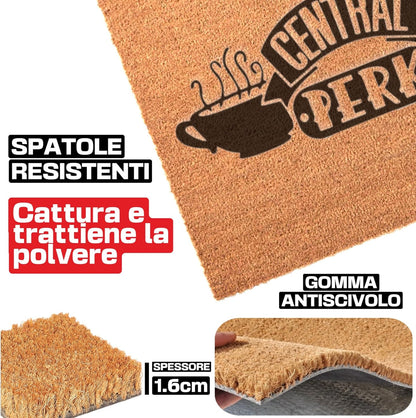 Zerbino Personalizzato in Fibra di Cocco, 40x60 cm, Tappeto Ingresso con Logo e Testo, Spessore 1,6 cm