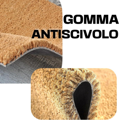 Zerbino Personalizzato in Fibra di Cocco, 40x60 cm, Tappeto Ingresso con Logo e Testo, Spessore 1,6 cm