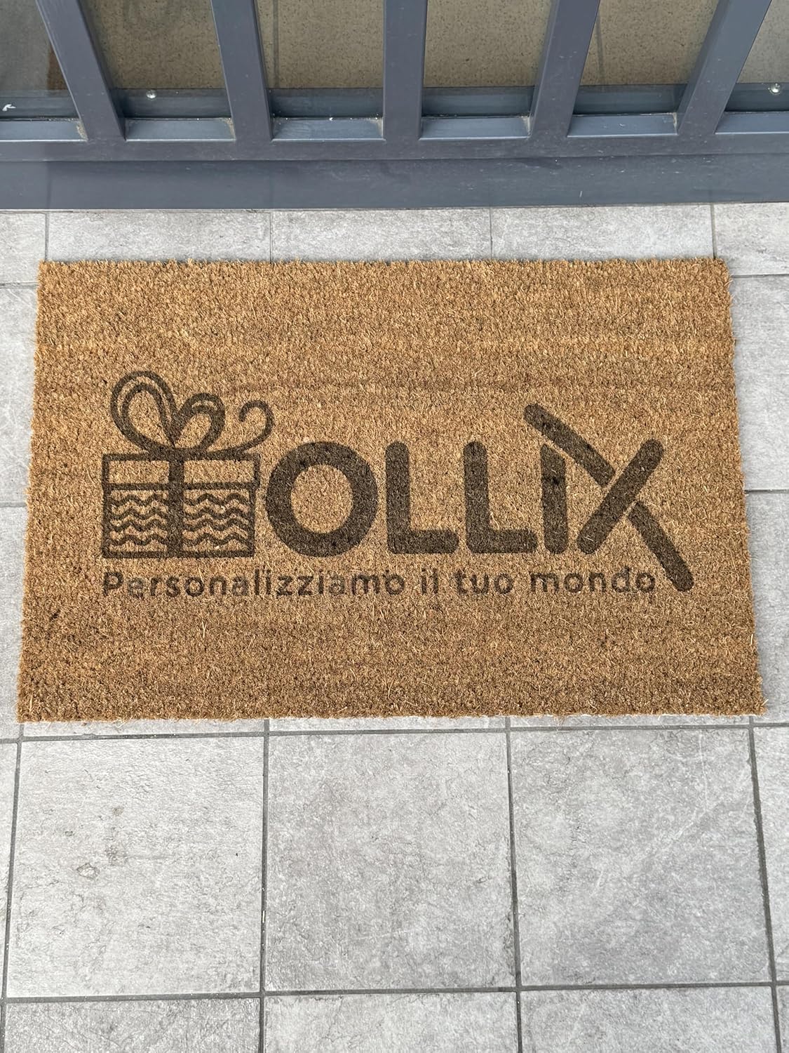 Zerbino Personalizzato in Fibra di Cocco, 40x60 cm, Tappeto Ingresso con Logo e Testo, Spessore 1,6 cm