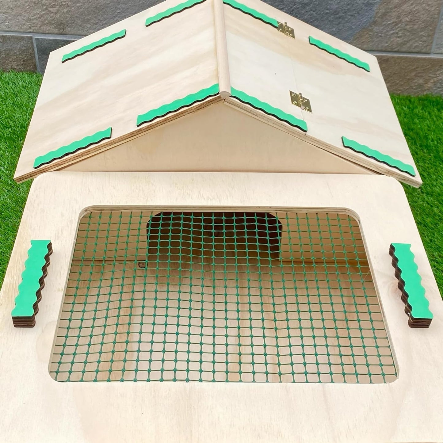 Casetta per tartarughe di terra, Terrario tartarughe terra, Casa, Giardino, Teca tartaruga, Recinto recinsione, Gabbia, Trasportino, Tartarugaio CM 62x42x28h